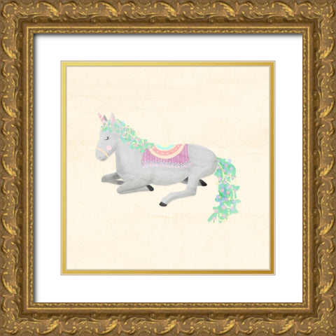 Unicorn Pastel IV Gold Ornate Wood Framed Art Print with Double Matting by Noonday Design