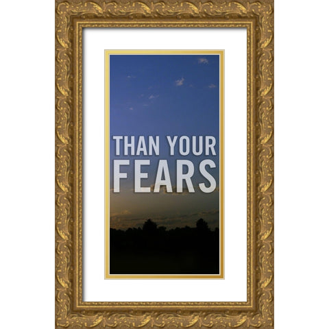 Let Your Faith Panel C Gold Ornate Wood Framed Art Print with Double Matting by Tyrrell, Lu Anne