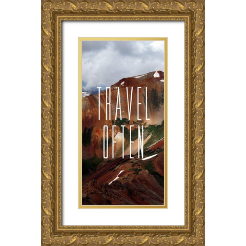 Travel Often Panel A Gold Ornate Wood Framed Art Print with Double Matting by Tyrrell, Lu Anne