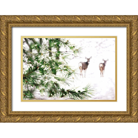 Winters Dream Gold Ornate Wood Framed Art Print with Double Matting by Tyrrell, Lu Anne
