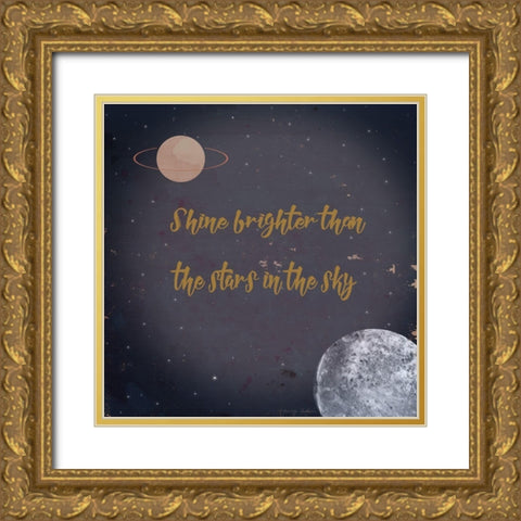 Shine Brighter Gold Ornate Wood Framed Art Print with Double Matting by Kushnir, Tammy