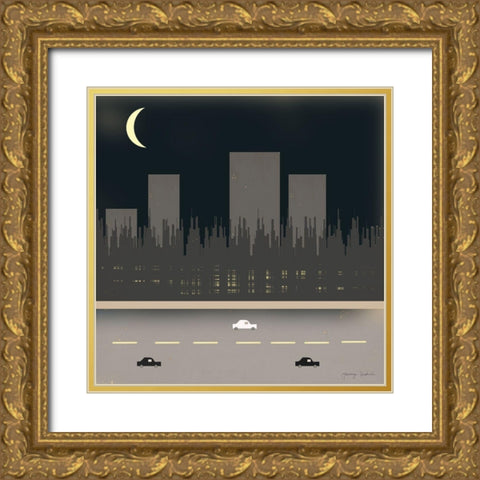 Nightime in the City I   Gold Ornate Wood Framed Art Print with Double Matting by Kushnir, Tammy