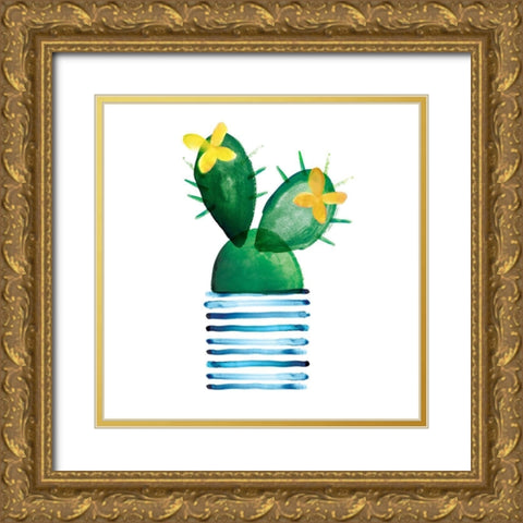 Colorful Cactus I  Gold Ornate Wood Framed Art Print with Double Matting by Northern Lights
