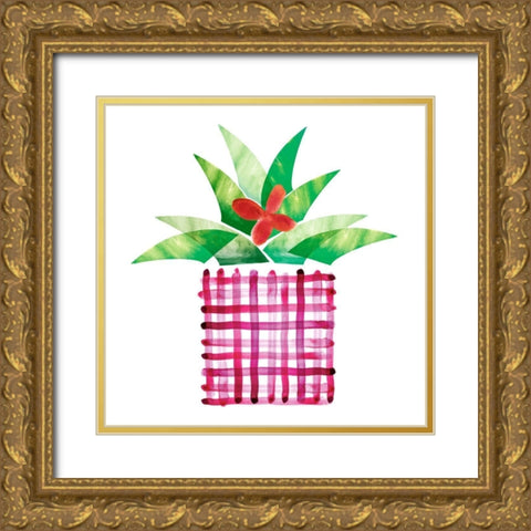 Colorful Cactus V  Gold Ornate Wood Framed Art Print with Double Matting by Northern Lights