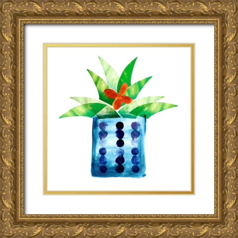 Colorful Cactus VII Gold Ornate Wood Framed Art Print with Double Matting by Northern Lights