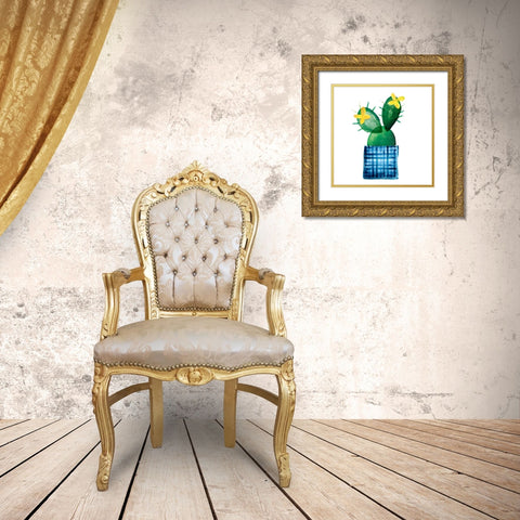 Colorful Cactus VIII Gold Ornate Wood Framed Art Print with Double Matting by Northern Lights