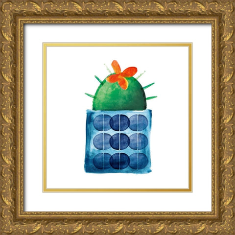 Colorful Cactus VIIII Gold Ornate Wood Framed Art Print with Double Matting by Northern Lights