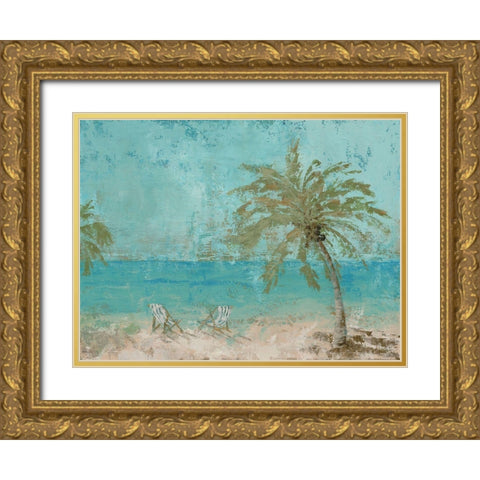 Beach Day Landscape I Gold Ornate Wood Framed Art Print with Double Matting by Cusson, Marie Elaine