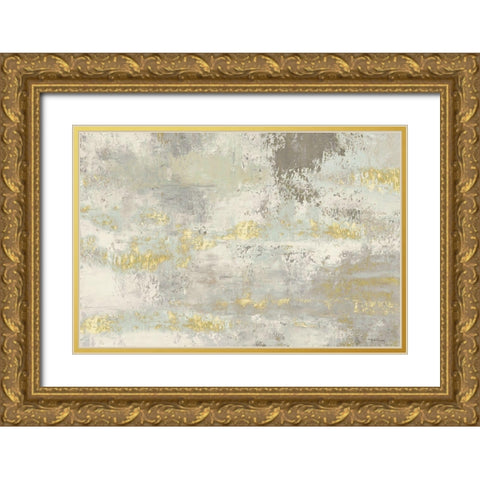 Blooming Day Golden Grey Gold Ornate Wood Framed Art Print with Double Matting by Cusson, Marie Elaine