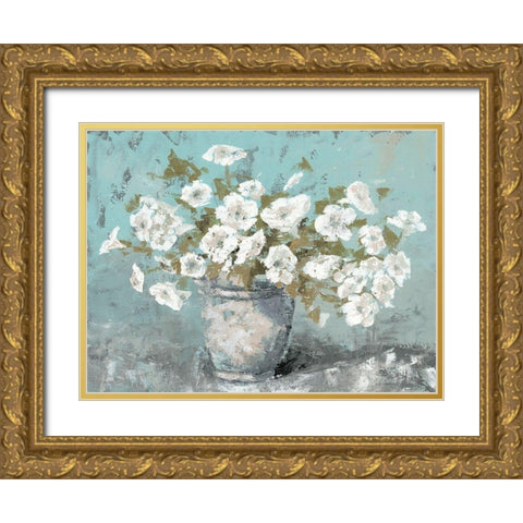 Morning Blossom Still Life Gold Ornate Wood Framed Art Print with Double Matting by Cusson, Marie Elaine