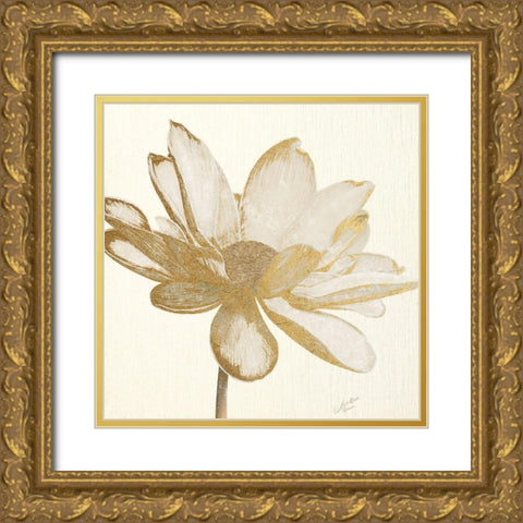 Vintage Lotus Cream I Gold Ornate Wood Framed Art Print with Double Matting by Cusson, Marie Elaine