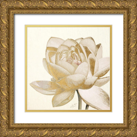 Vintage Lotus Cream II Gold Ornate Wood Framed Art Print with Double Matting by Cusson, Marie Elaine