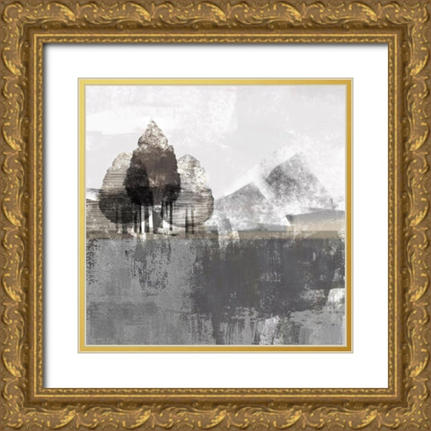 Textured Landscape Gold Ornate Wood Framed Art Print with Double Matting by Northern Lights