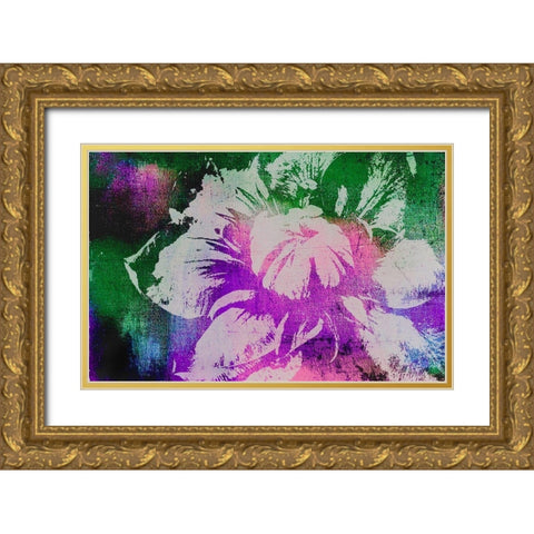 Color Pop Flower Gold Ornate Wood Framed Art Print with Double Matting by Tyrrell, Lu Anne