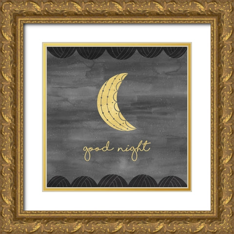 Good Night Sleep Tight I Gold Ornate Wood Framed Art Print with Double Matting by Noonday Design