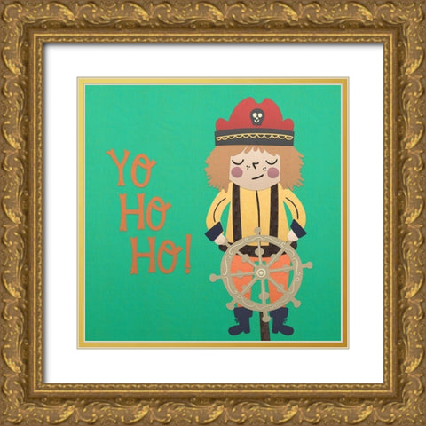 Ahoy Matey III Gold Ornate Wood Framed Art Print with Double Matting by Noonday Design