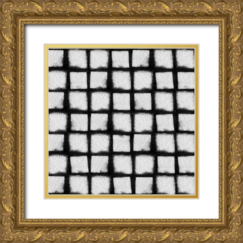 Shibori Black I Gold Ornate Wood Framed Art Print with Double Matting by Green, Nancy