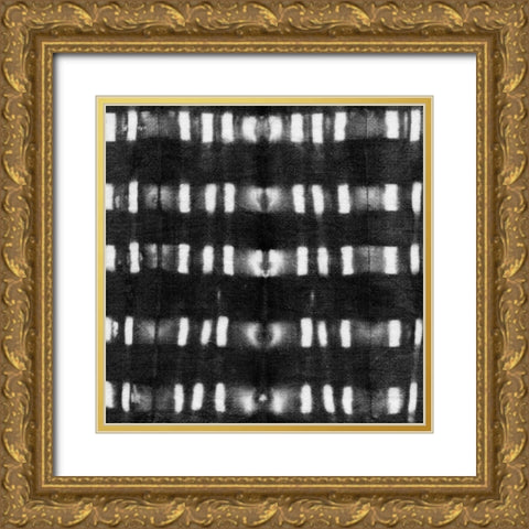 Shibori Black II Gold Ornate Wood Framed Art Print with Double Matting by Green, Nancy