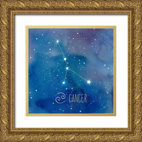 Star Sign Cancer Gold Ornate Wood Framed Art Print with Double Matting by Coulter, Cynthia
