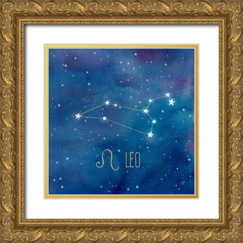 Star Sign Leo Gold Ornate Wood Framed Art Print with Double Matting by Coulter, Cynthia