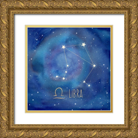 Star Sign Libra Gold Ornate Wood Framed Art Print with Double Matting by Coulter, Cynthia