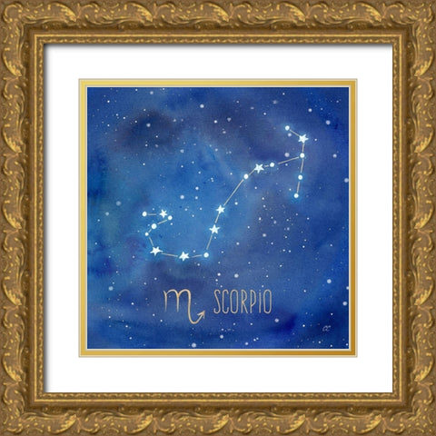 Star Sign Scorpio Gold Ornate Wood Framed Art Print with Double Matting by Coulter, Cynthia