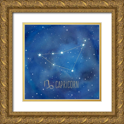 Star Sign Capricorn Gold Ornate Wood Framed Art Print with Double Matting by Coulter, Cynthia