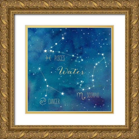 Star Sign Water Gold Ornate Wood Framed Art Print with Double Matting by Coulter, Cynthia