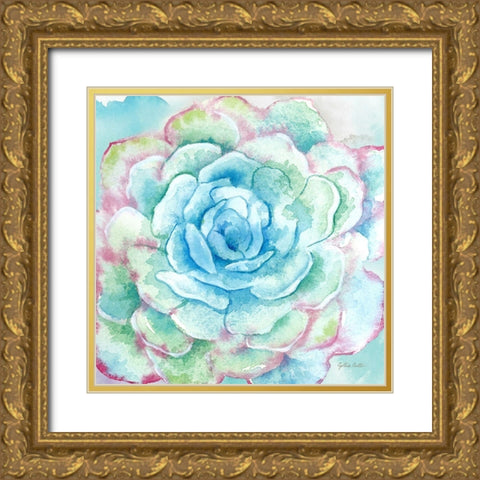 Sweet Succulents I Gold Ornate Wood Framed Art Print with Double Matting by Coulter, Cynthia