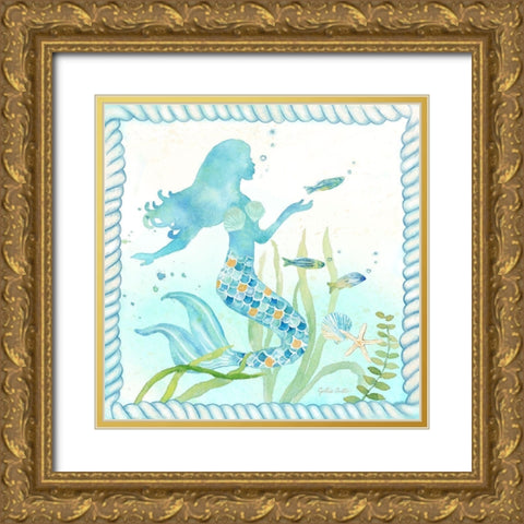 Mermaid Dreams III Gold Ornate Wood Framed Art Print with Double Matting by Coulter, Cynthia