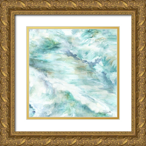 Ocean Waves II Gold Ornate Wood Framed Art Print with Double Matting by Tre Sorelle Studios