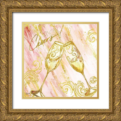 Rose All Day V (Cheers) Gold Ornate Wood Framed Art Print with Double Matting by Tre Sorelle Studios