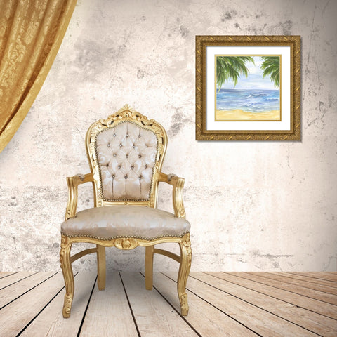 Beach and Palm Fronds II  Gold Ornate Wood Framed Art Print with Double Matting by Reed, Tara