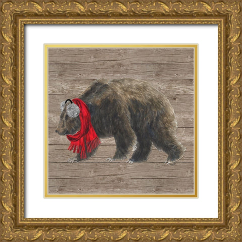 Warm in the Wilderness Bear Gold Ornate Wood Framed Art Print with Double Matting by Reed, Tara