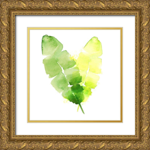 Tropical Icons Banana Leaf Gold Ornate Wood Framed Art Print with Double Matting by Northern Lights