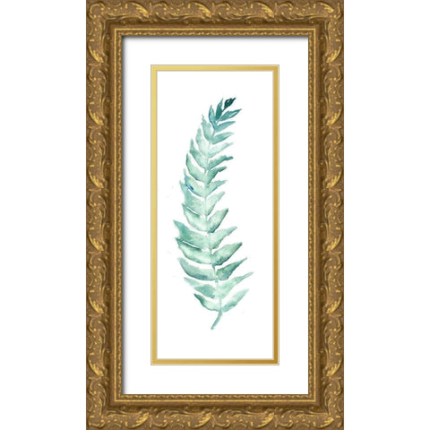 Botanical Fern Single I Gold Ornate Wood Framed Art Print with Double Matting by Tre Sorelle Studios