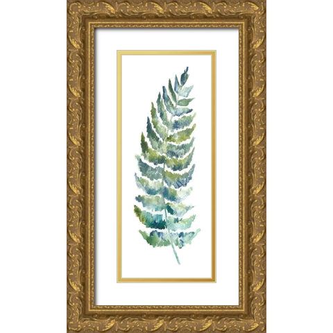 Botanical Fern Single III Gold Ornate Wood Framed Art Print with Double Matting by Tre Sorelle Studios