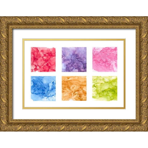Bright Mineral Abstracts 6up Gold Ornate Wood Framed Art Print with Double Matting by Reed, Tara