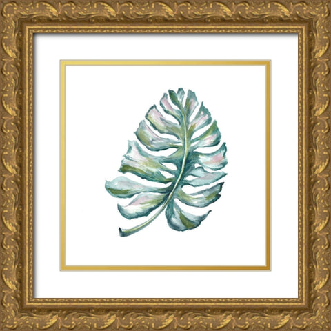 Island Leaf I Gold Ornate Wood Framed Art Print with Double Matting by Tre Sorelle Studios