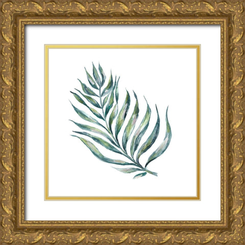 Island Leaf II Gold Ornate Wood Framed Art Print with Double Matting by Tre Sorelle Studios