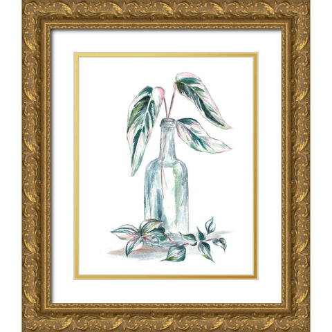 Island Tropics Frond in Bottle III Gold Ornate Wood Framed Art Print with Double Matting by Tre Sorelle Studios