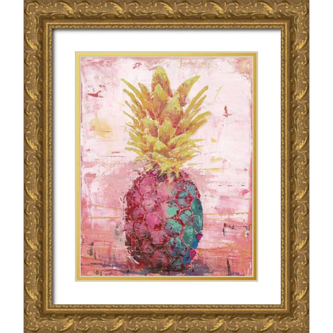 Painted Pineapple I Gold Ornate Wood Framed Art Print with Double Matting by Cusson, Marie-Elaine