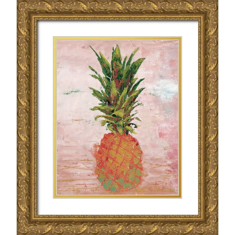 Painted Pineapple II Gold Ornate Wood Framed Art Print with Double Matting by Cusson, Marie-Elaine