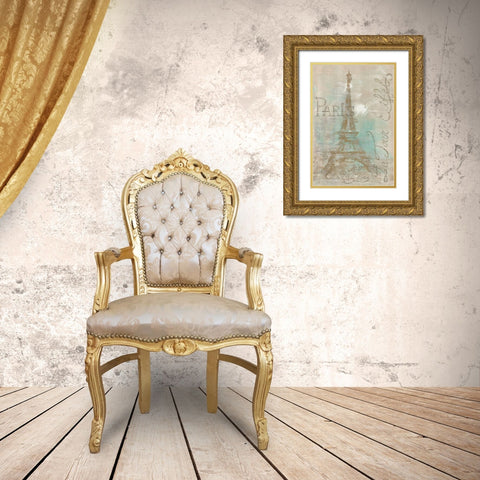 Champs de Mars Gold Ornate Wood Framed Art Print with Double Matting by Cusson, Marie-Elaine