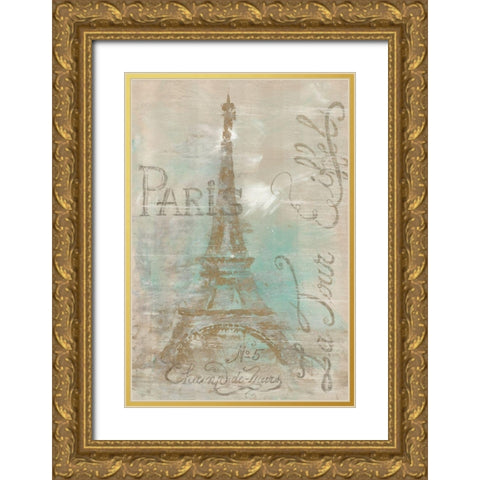 Champs de Mars Gold Ornate Wood Framed Art Print with Double Matting by Cusson, Marie-Elaine