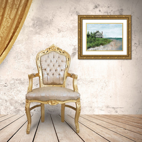 Beach Cottage Life Gold Ornate Wood Framed Art Print with Double Matting by Cusson, Marie-Elaine