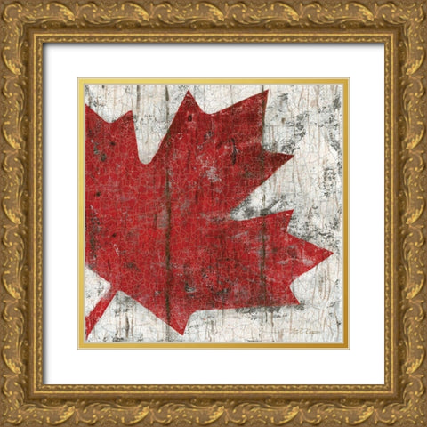 Canada Maple Leaf II Gold Ornate Wood Framed Art Print with Double Matting by Cusson, Marie-Elaine