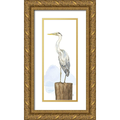 Birds of the Coast Panel II Gold Ornate Wood Framed Art Print with Double Matting by Reed, Tara