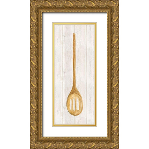 Vintage Kitchen Wooden Spoon Gold Ornate Wood Framed Art Print with Double Matting by Reed, Tara