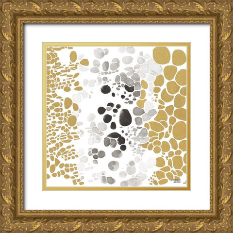Speckled Trio III Gold Ornate Wood Framed Art Print with Double Matting by Bijou, Andrea